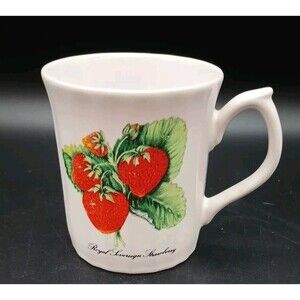 Vtg Mug Japan Botanical Royal Sovereign Strawberry